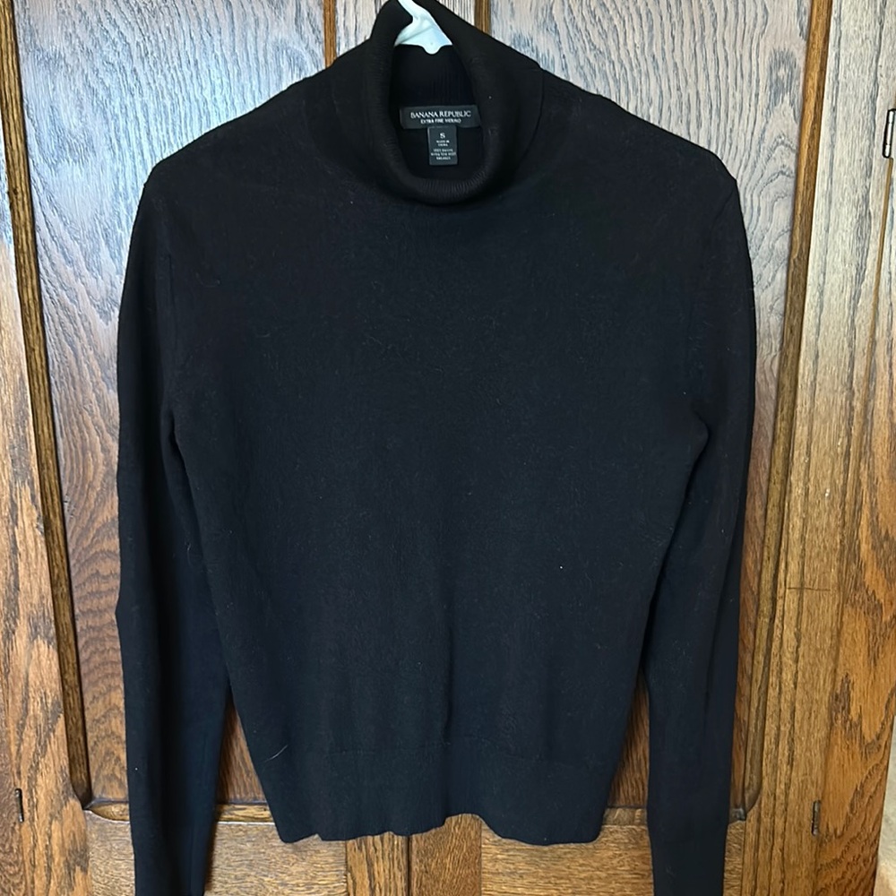 Banana Republic Classic Black Turtleneck Sweater